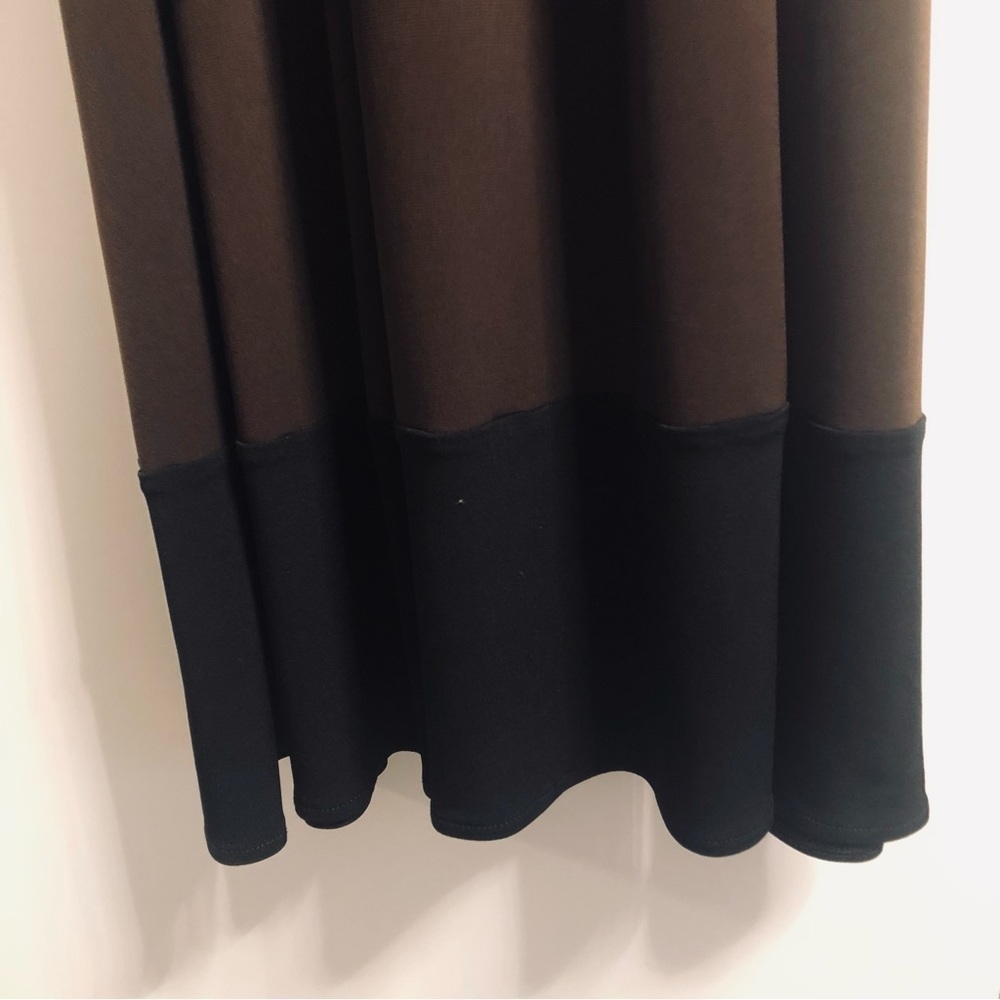 London Times Size 8 Dark Chocolate & Black  Halter Knit Dress - Picture 3 of 13